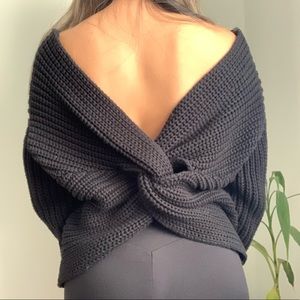 Black Knotted-Back Melrose and Market Sweater